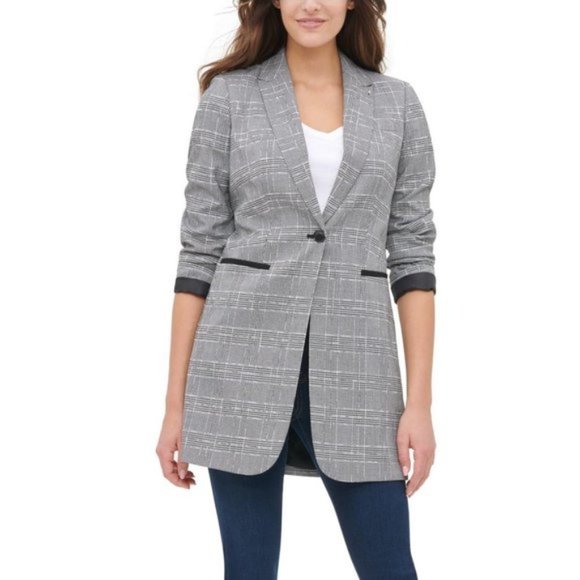 Tommy Hilfiger Jackets & Blazers - Tommy Hilfiger Plaid Elbow Patch Blazer